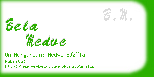 bela medve business card